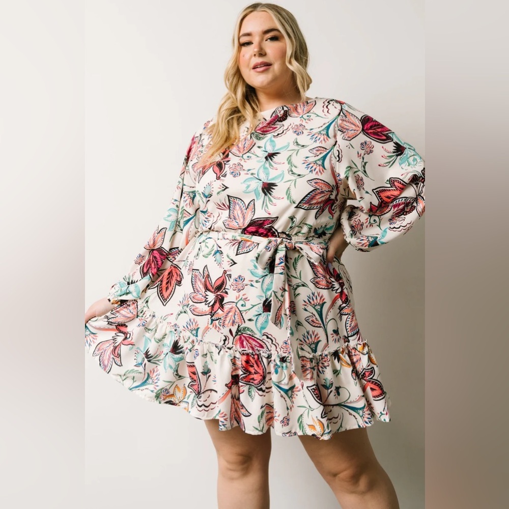 Baltic Born Tally Mini Dress | Off White Multi Print - 3XL NWT